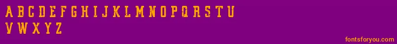 VintageCollegeDeptWorn Font – Orange Fonts on Purple Background