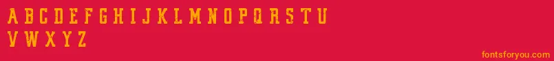 VintageCollegeDeptWorn Font – Orange Fonts on Red Background