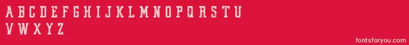 VintageCollegeDeptWorn Font – Pink Fonts on Red Background