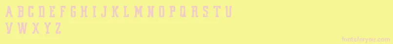 VintageCollegeDeptWorn Font – Pink Fonts on Yellow Background