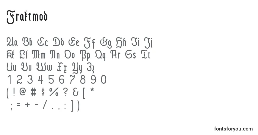 Schriftart Fraktmod – Alphabet, Zahlen, spezielle Symbole