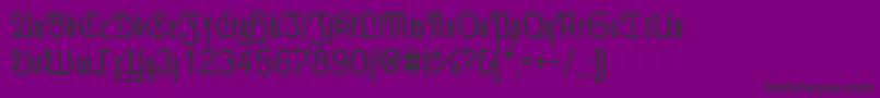 Fraktmod-fontti – mustat fontit violetilla taustalla