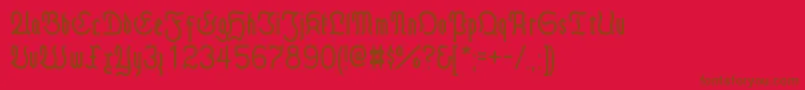 Fraktmod Font – Brown Fonts on Red Background