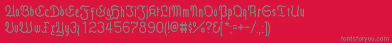 Fraktmod-Schriftart – Graue Schriften auf rotem Hintergrund