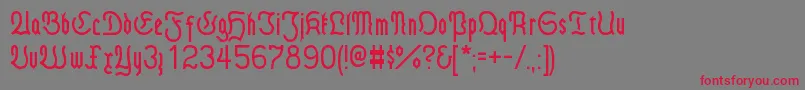 Fraktmod Font – Red Fonts on Gray Background