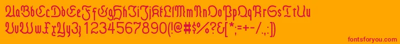 Fraktmod Font – Red Fonts on Orange Background