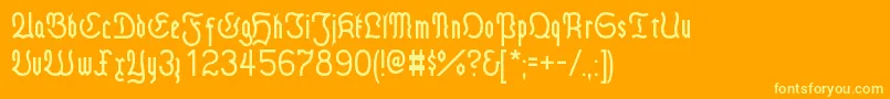 フォントFraktmod – オレンジの背景に黄色の文字