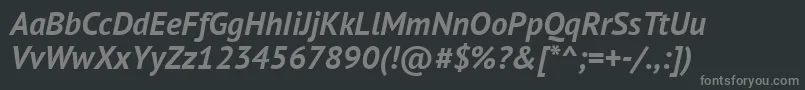 Czcionka PtSansBoldItalic – szare czcionki na czarnym tle