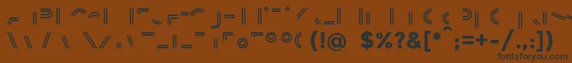 BalansLine-Schriftart – Schwarze Schriften auf braunem Hintergrund