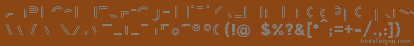 フォントBalansLine – 茶色の背景に灰色の文字