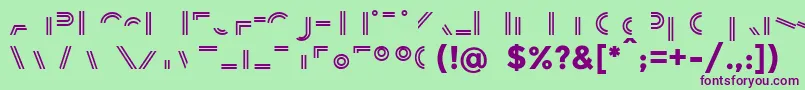 BalansLine Font – Purple Fonts on Green Background
