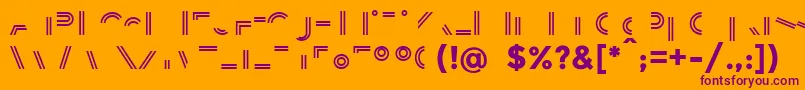 BalansLine-Schriftart – Violette Schriften auf orangefarbenem Hintergrund