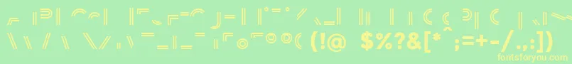 BalansLine Font – Yellow Fonts on Green Background