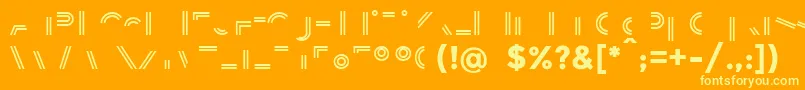 Шрифт BalansLine – жёлтые шрифты на оранжевом фоне