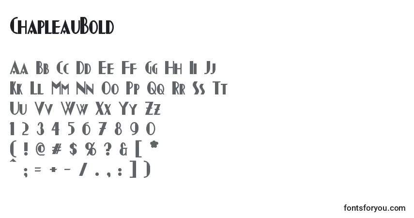 Шрифт ChapleauBold – алфавит, цифры, специальные символы