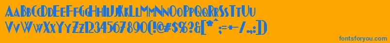 ChapleauBold-Schriftart – Blaue Schriften auf orangefarbenem Hintergrund