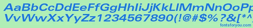 UniversltstdBoldexobl Font – Blue Fonts on Green Background