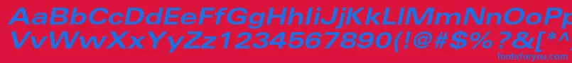 UniversltstdBoldexobl Font – Blue Fonts on Red Background