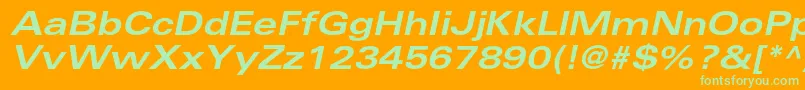 UniversltstdBoldexobl Font – Green Fonts on Orange Background