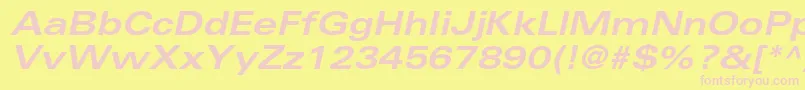 UniversltstdBoldexobl Font – Pink Fonts on Yellow Background