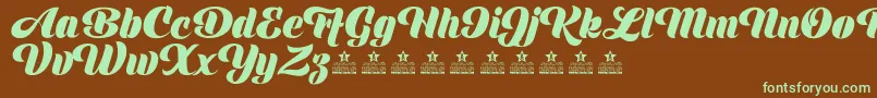 ShinePersonalUse Font – Green Fonts on Brown Background