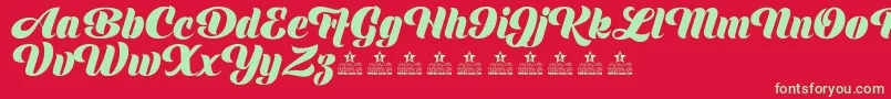 ShinePersonalUse Font – Green Fonts on Red Background