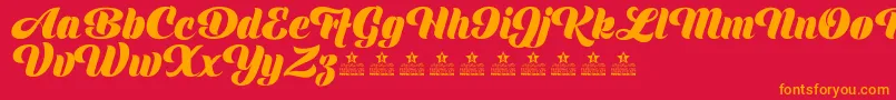 ShinePersonalUse Font – Orange Fonts on Red Background