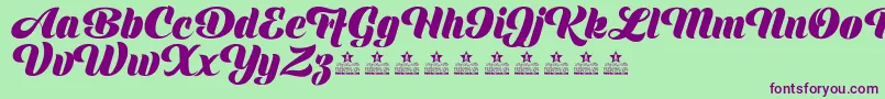 ShinePersonalUse Font – Purple Fonts on Green Background