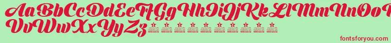 ShinePersonalUse Font – Red Fonts on Green Background