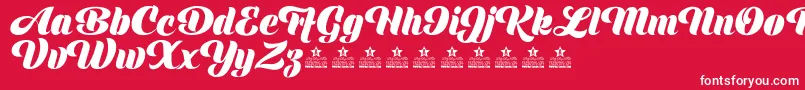 フォントShinePersonalUse – 赤い背景に白い文字