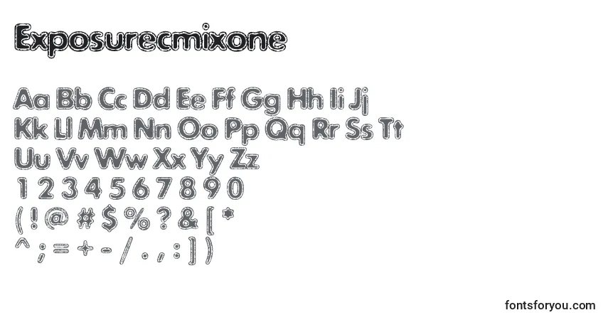 Czcionka Exposurecmixone – alfabet, cyfry, specjalne znaki