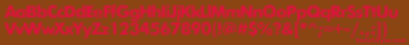Exposurecmixone-Schriftart – Rote Schriften auf braunem Hintergrund