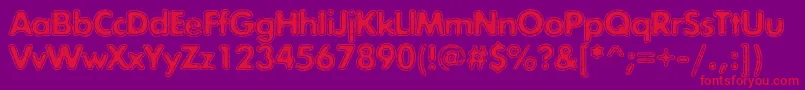 フォントExposurecmixone – 紫の背景に赤い文字