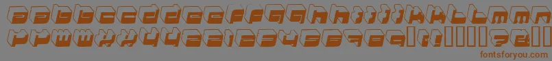 フォントHkiNightlife – 茶色の文字が灰色の背景にあります。