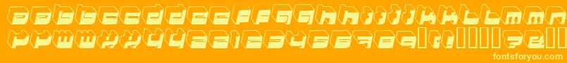 HkiNightlife-Schriftart – Gelbe Schriften auf orangefarbenem Hintergrund