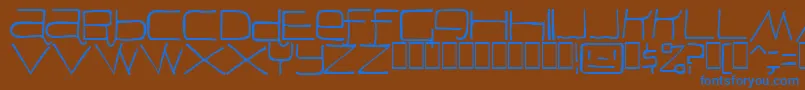 Peon Font – Blue Fonts on Brown Background