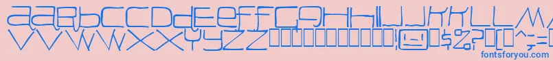 Peon Font – Blue Fonts on Pink Background