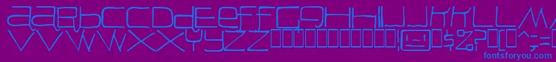 Peon Font – Blue Fonts on Purple Background