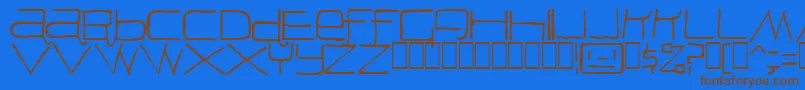 Peon Font – Brown Fonts on Blue Background