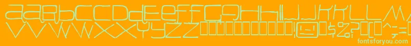 Peon Font – Green Fonts on Orange Background