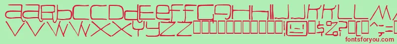 Peon Font – Red Fonts on Green Background