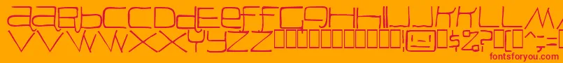 Czcionka Peon – czerwone czcionki na pomarańczowym tle