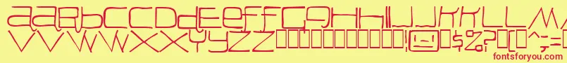 Peon Font – Red Fonts on Yellow Background
