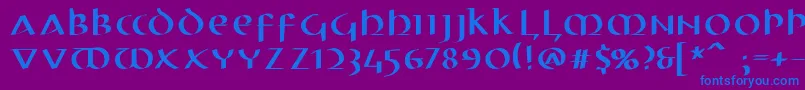 Electrunciale Font – Blue Fonts on Purple Background