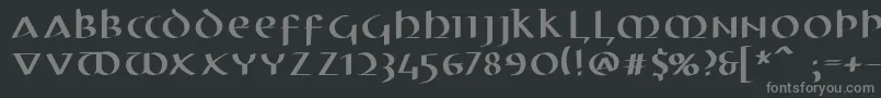 フォントElectrunciale – 黒い背景に灰色の文字