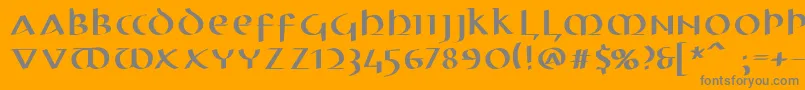 Electrunciale Font – Gray Fonts on Orange Background