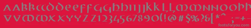 Electrunciale-Schriftart – Graue Schriften auf rotem Hintergrund