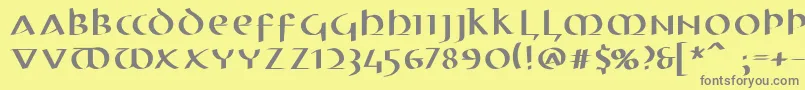 Electrunciale Font – Gray Fonts on Yellow Background