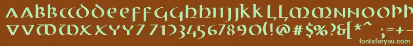 Electrunciale Font – Green Fonts on Brown Background