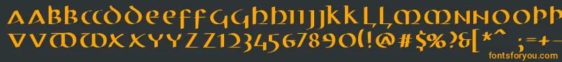 フォントElectrunciale – 黒い背景にオレンジの文字